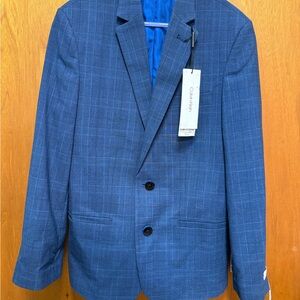 Calvin Klein Blue Windowpane Boys' Sport Coat -Size 10